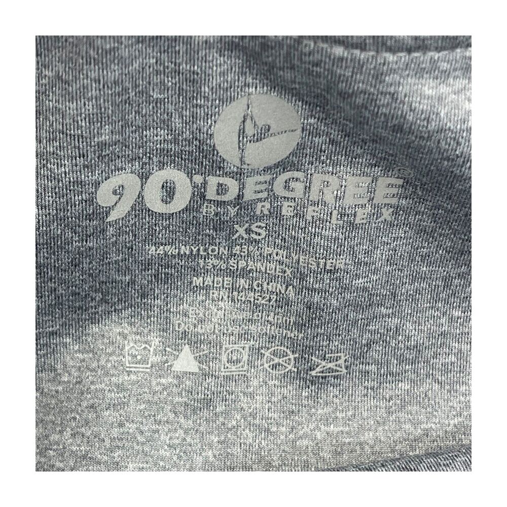 90 Degree By Reflex Cropped Leggings Women's XS Heather Gray Stretch High-Waist - Picture 3 of 6